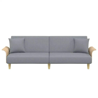 vidaXL Sofa Bed Light Gray Fabric (100% polyester) Standard Sleeper Sofa - Estalios