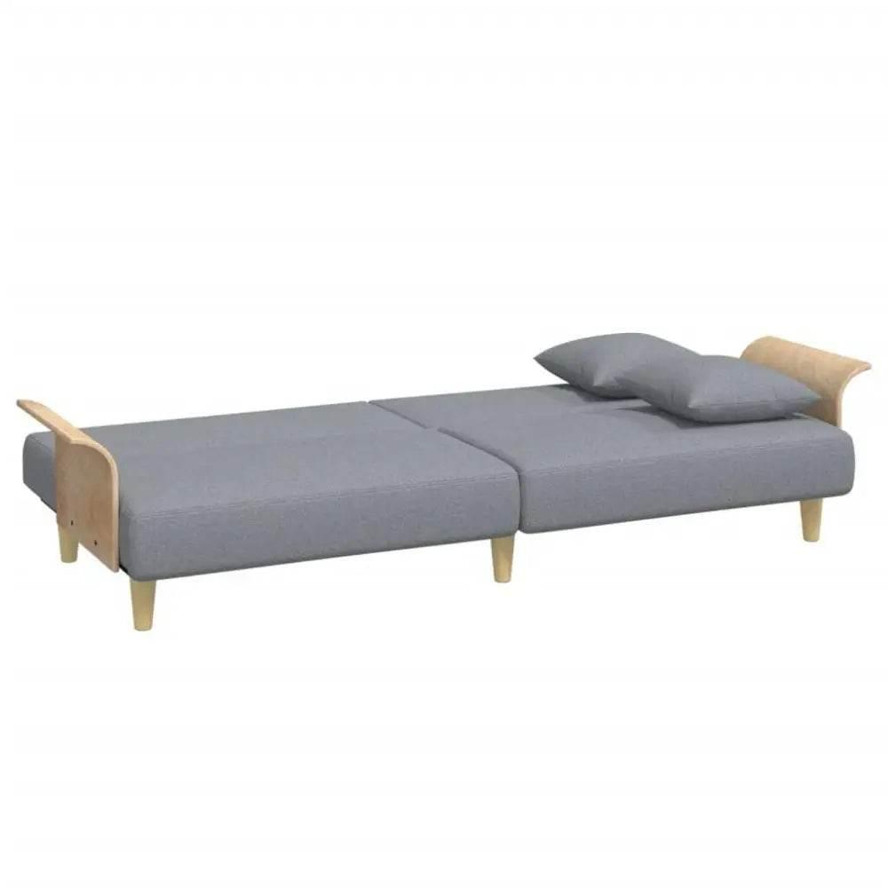 vidaXL Sofa Bed Light Gray Fabric (100% polyester) Standard Sleeper Sofa - Estalios