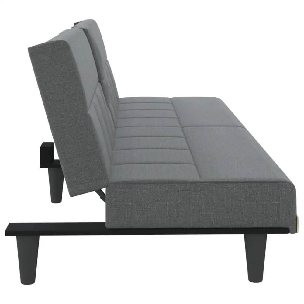 vidaXL Sofa Bed Dark Grey Polyester, Plywood, Foam, Plastic Medium - Estalios