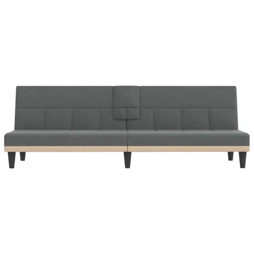 vidaXL Sofa Bed Dark Grey Polyester, Plywood, Foam, Plastic Medium - Estalios