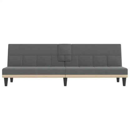 vidaXL Sofa Bed Dark Grey Polyester, Plywood, Foam, Plastic Medium - Estalios