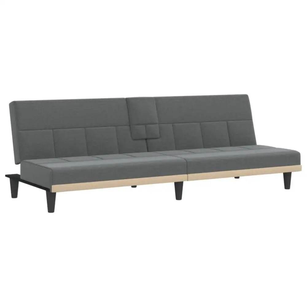 vidaXL Sofa Bed Dark Grey Polyester, Plywood, Foam, Plastic Medium - Estalios