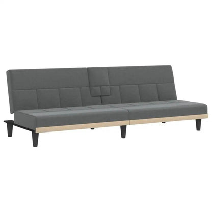vidaXL Sofa Bed Dark Grey Polyester, Plywood, Foam, Plastic Medium - Estalios