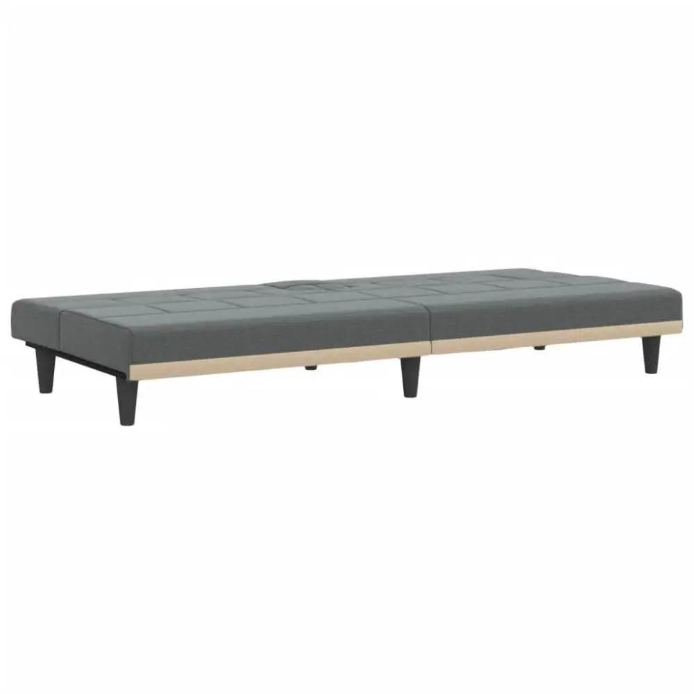 vidaXL Sofa Bed Dark Grey Polyester, Plywood, Foam, Plastic Medium - Estalios