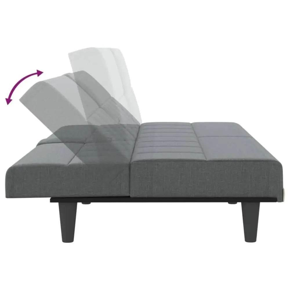 vidaXL Sofa Bed Dark Grey Polyester, Plywood, Foam, Plastic Medium - Estalios