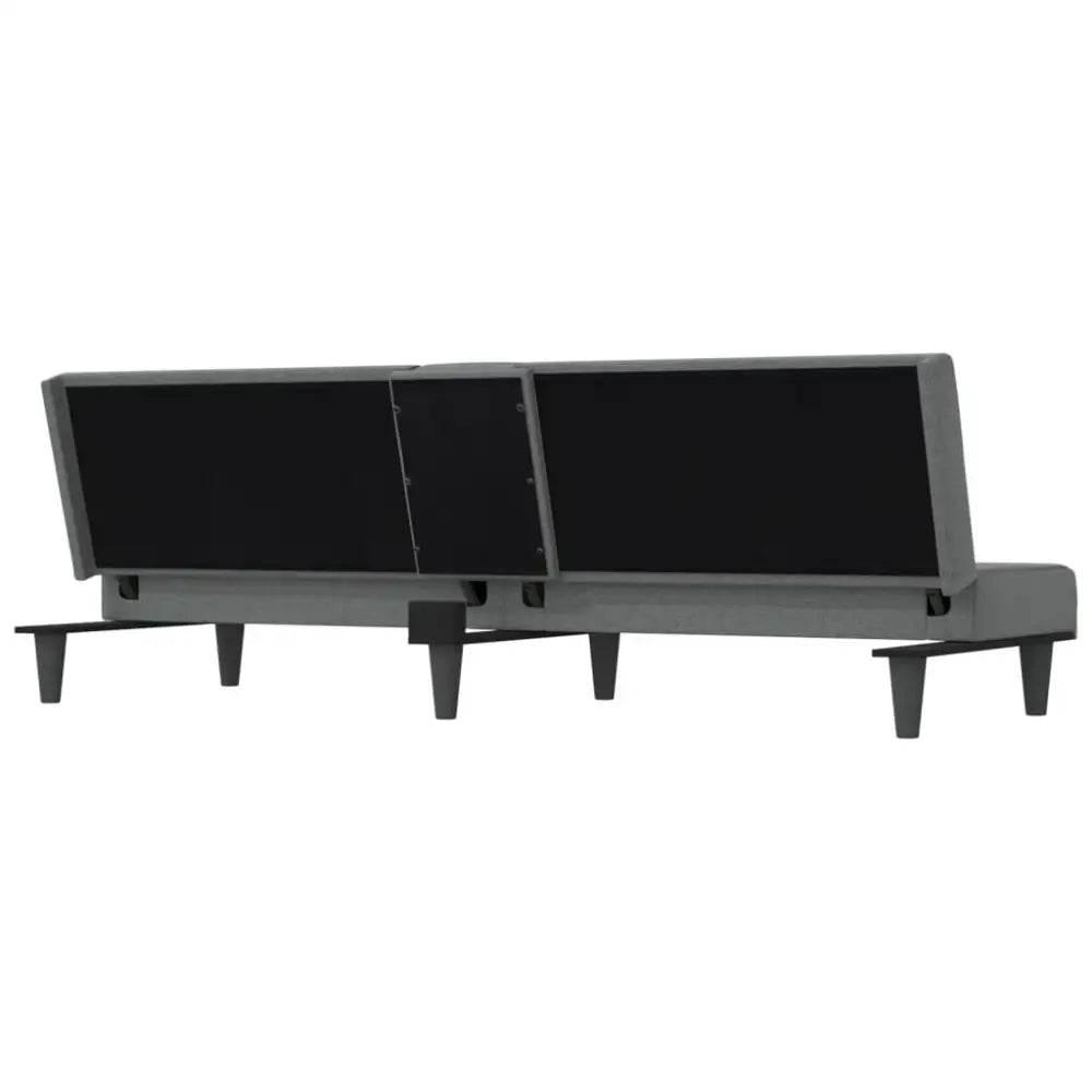 vidaXL Sofa Bed Dark Grey Polyester, Plywood, Foam, Plastic Medium - Estalios