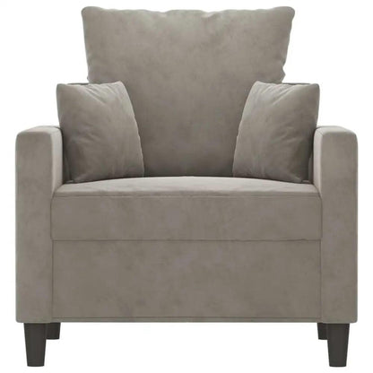 vidaXL Sofa Chair Light Gray Velvet Single Modern Sofa Chair - Estalios