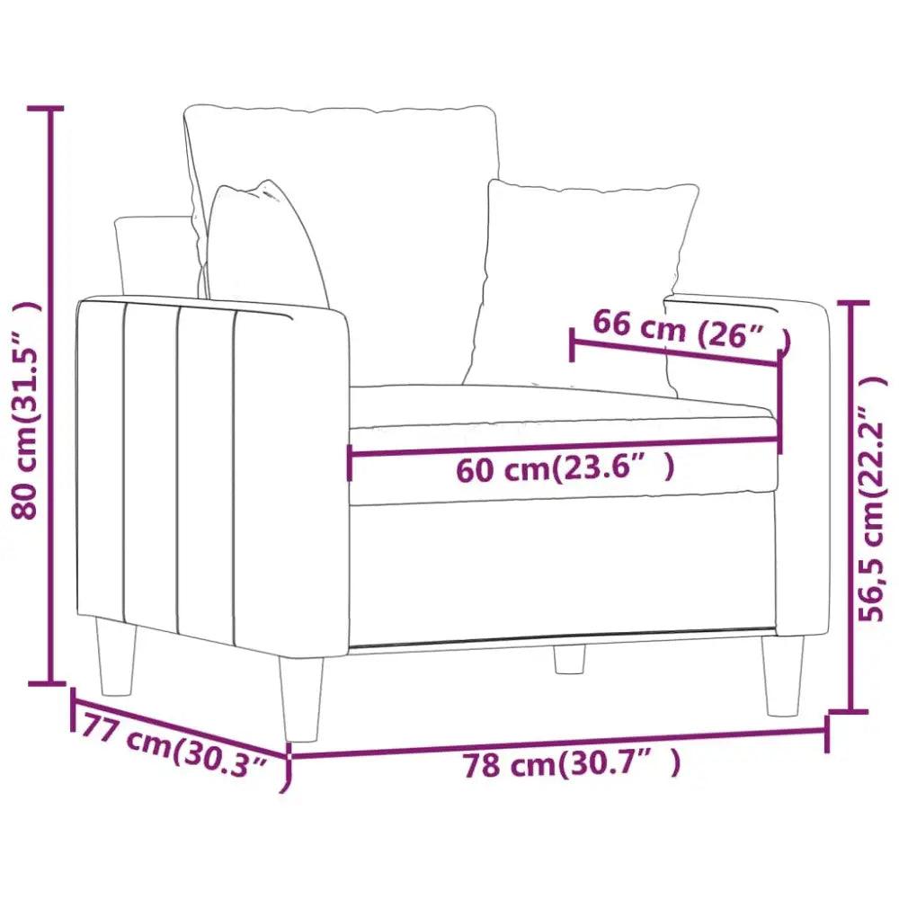 vidaXL Sofa Chair Light Gray Velvet Single Modern Sofa Chair - Estalios