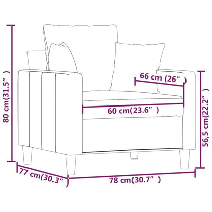 vidaXL Sofa Chair Light Gray Velvet Single Modern Sofa Chair - Estalios