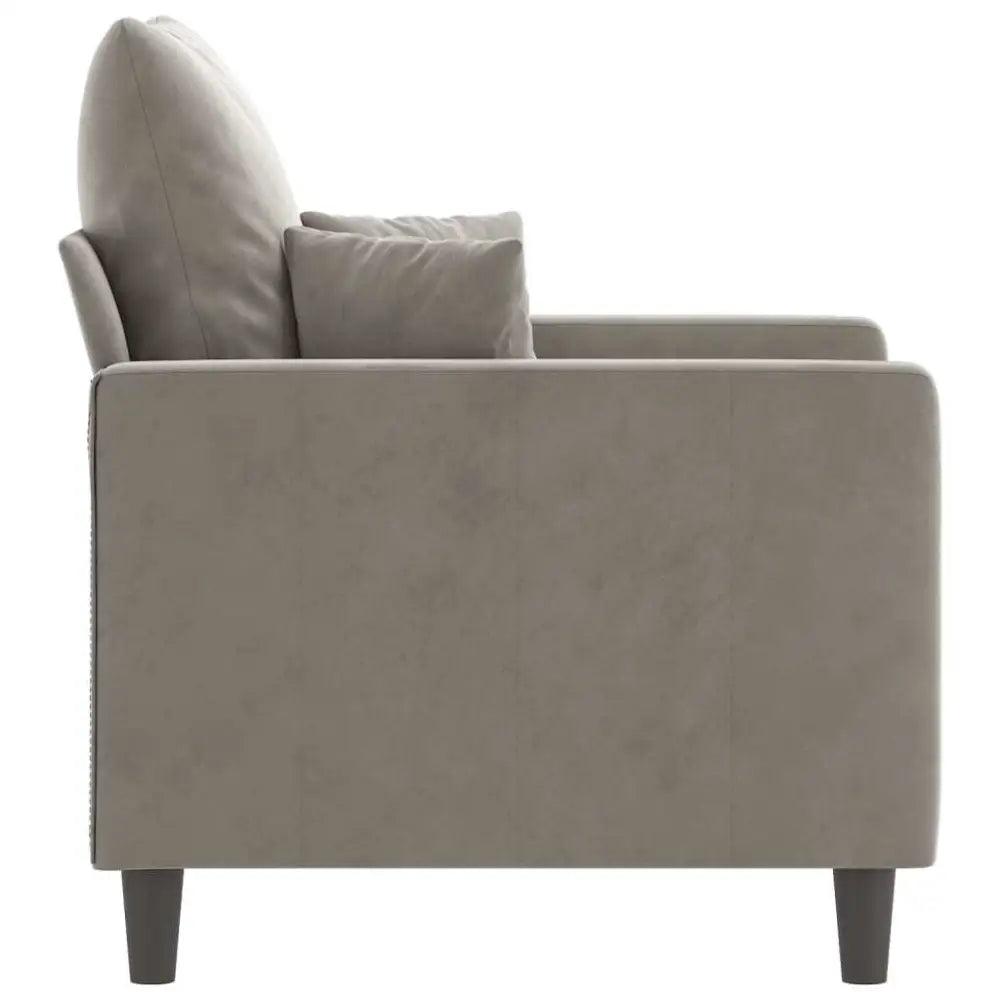 vidaXL Sofa Chair Light Gray Velvet Single Modern Sofa Chair - Estalios