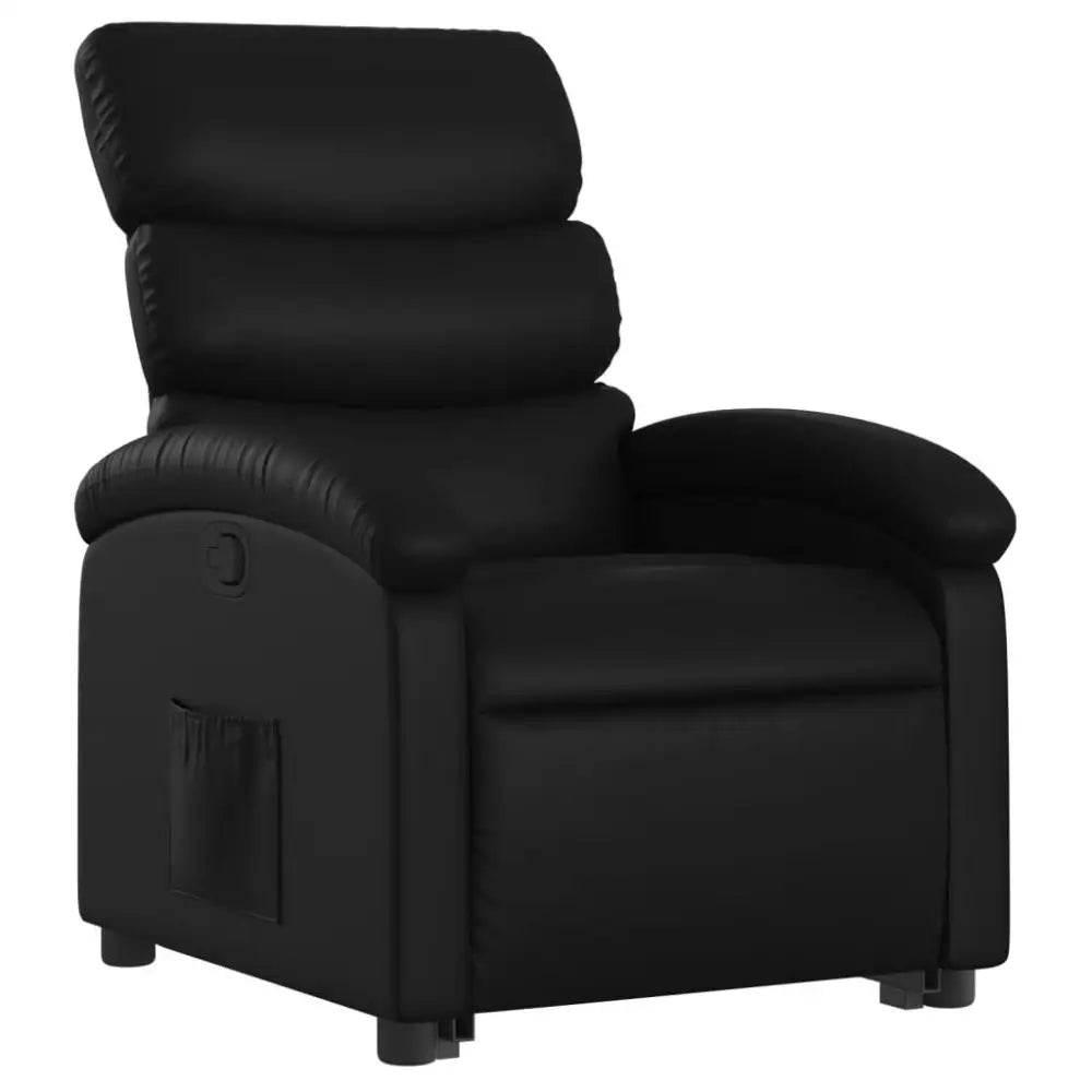 vidaXL Stand Up Recliner Chair Black Faux leather, metal, plywood Medium - Estalios