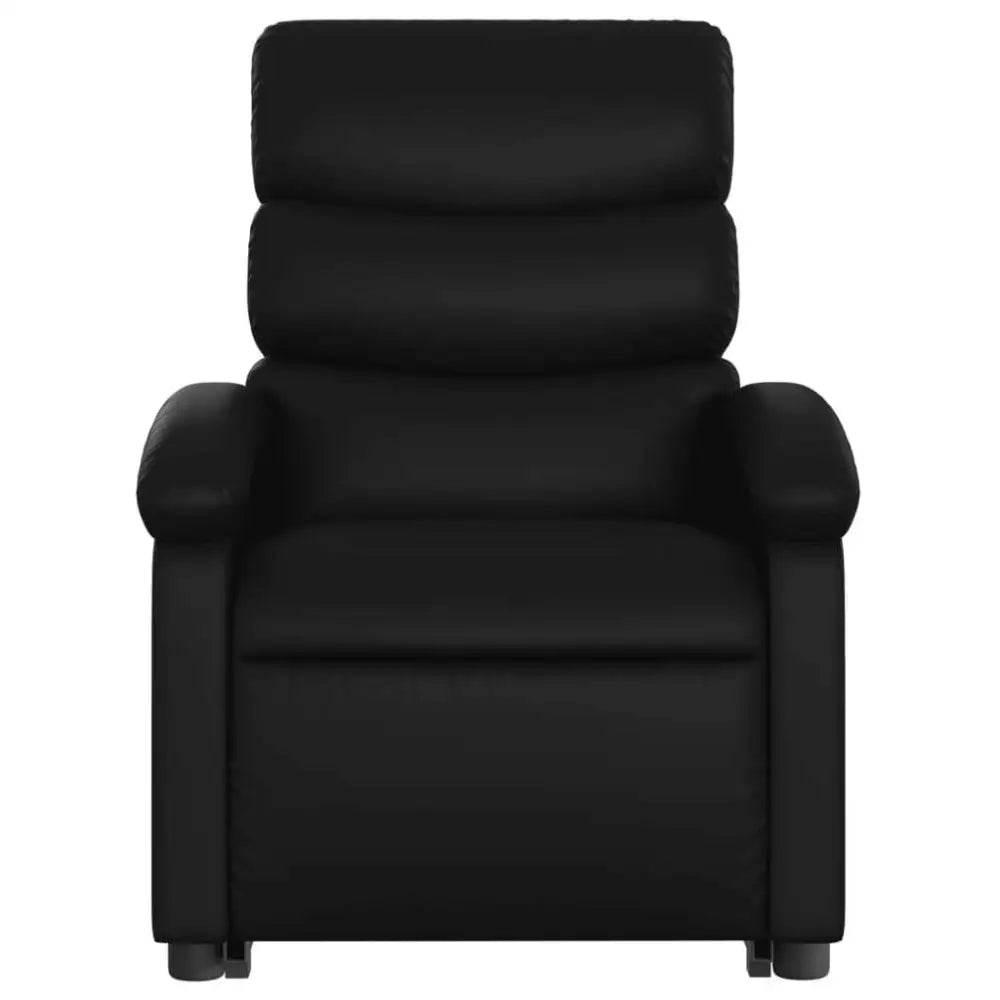 vidaXL Stand Up Recliner Chair Black Faux leather, metal, plywood Medium - Estalios