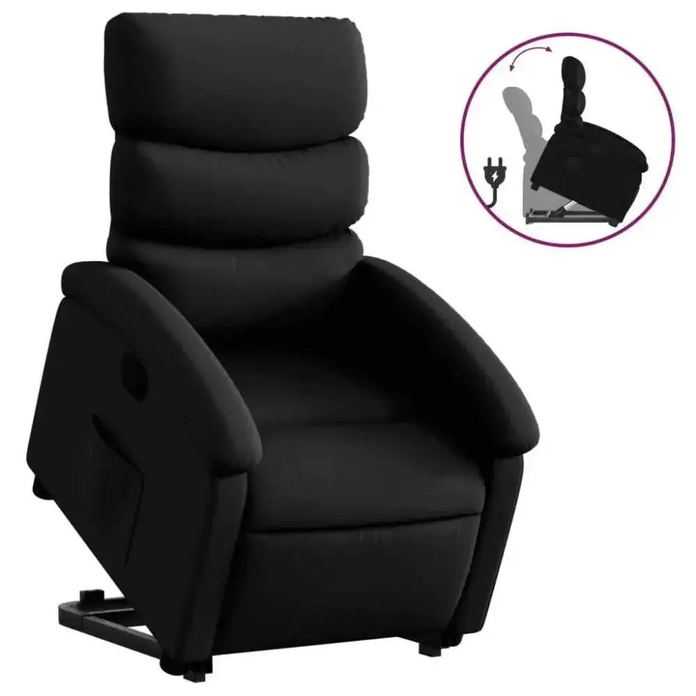 vidaXL Stand Up Recliner Chair Black Faux leather metal plywood Medium