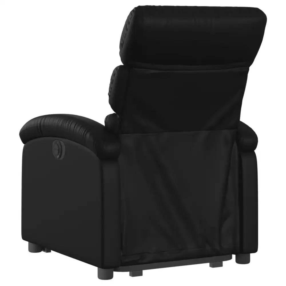 vidaXL Stand Up Recliner Chair Black Faux leather, metal, plywood Medium - Estalios