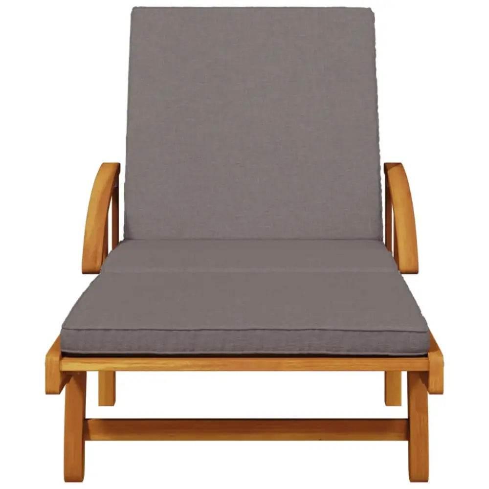 vidaXL Sun Lounger Set of 2 Brown Solid Acacia wood Standard Size - Estalios