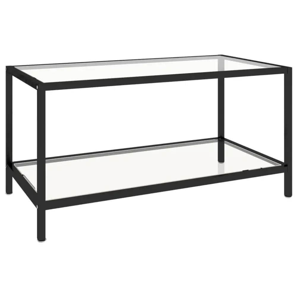 Unleash Style: Black Metal Tempered Glass Tea Table Set! Black Metal and Glass Nesting Coffee Table. - Black Metal and Glass Coffee Table Set - Estalios