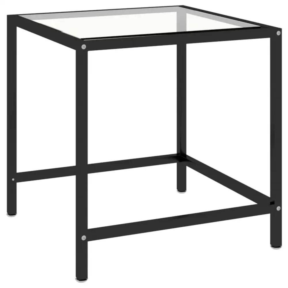 Unleash Style: Black Metal Tempered Glass Tea Table Set! Black Metal and Glass Nesting Coffee Table. - Black Metal and Glass Coffee Table Set - Estalios