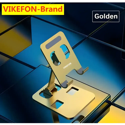 Golden adjustable phone stand from Vikefon Aluminum Alloy Portable Tablet Stands