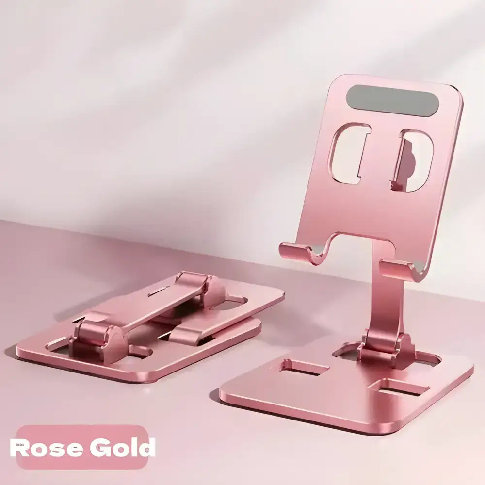 Rose gold Vikefon Aluminum Alloy Portable Tablet Stand for easy hands-free use