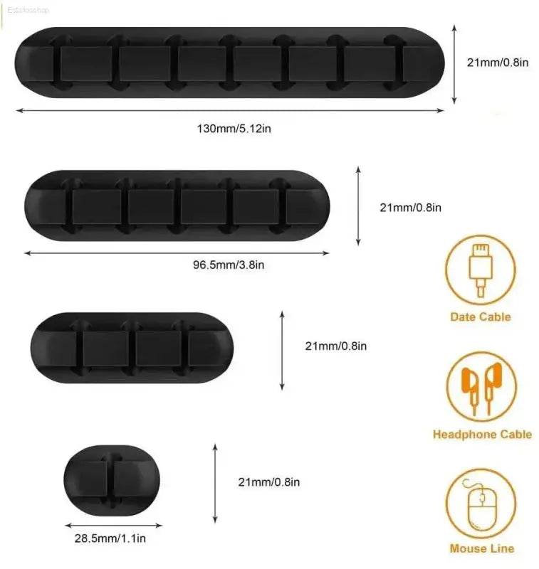 VIKEFON Cable Organizer Clips for USB Cables and Accessories - Estalios