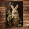 Vintage Bunny Metal Wall Art Iron Easter Bunny Decoration Vintage Farmhouse Style for Home Room Bar Garage Decoration - Estalios