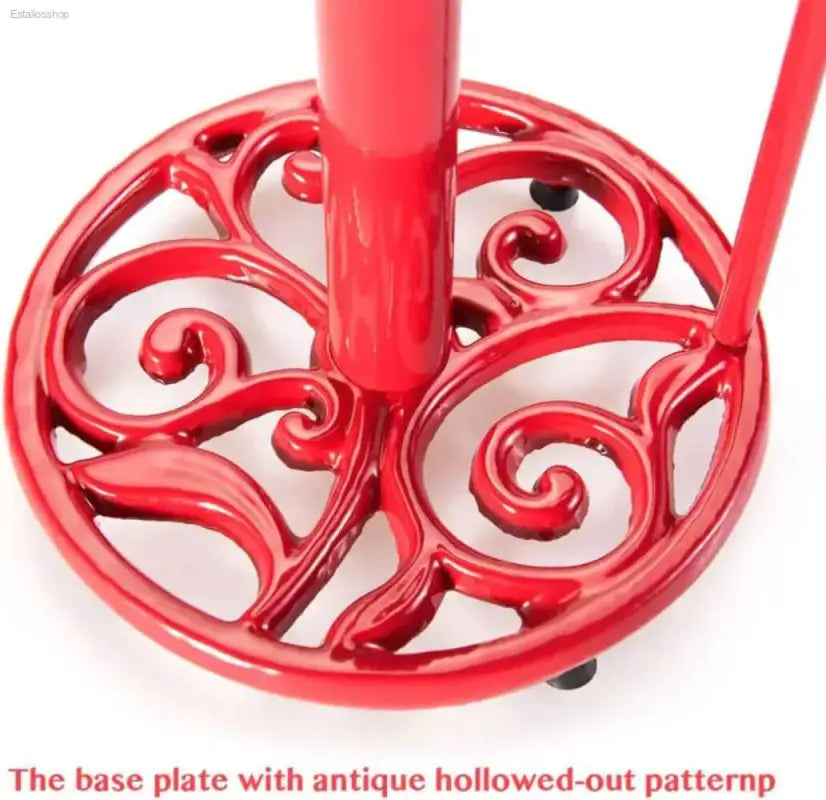 Vintage Red Cast Iron Paper Towel Holder for Kitchen - Estalios