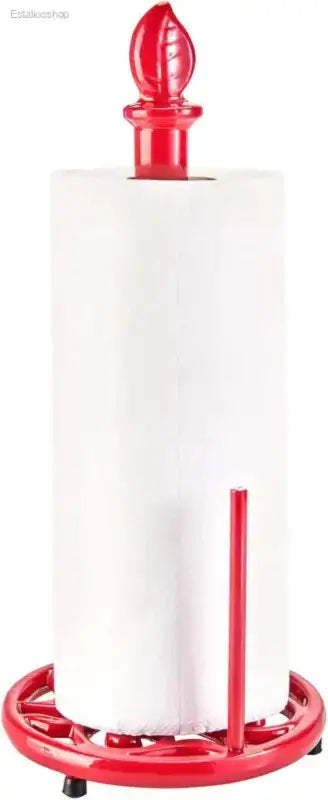 Vintage Red Cast Iron Paper Towel Holder for Kitchen - Estalios