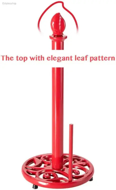 Vintage Red Cast Iron Paper Towel Holder for Kitchen - Estalios