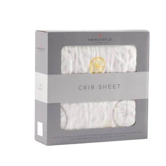 Zesty Lemon Bicycle Crib Sheet for Cozy Nursery Style - Estalios