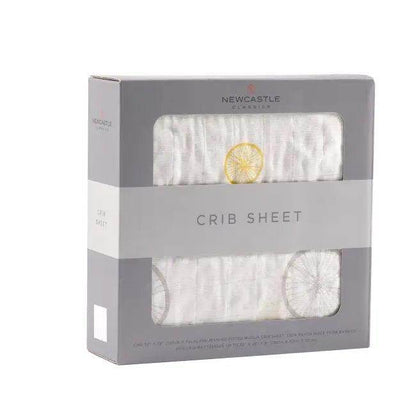 Zesty Lemon Bicycle Crib Sheet for Cozy Nursery Style - Estalios