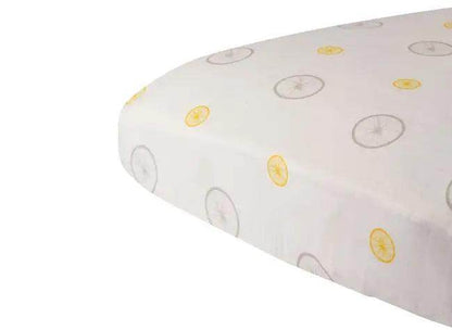 Zesty Lemon Bicycle Crib Sheet for Cozy Nursery Style - Estalios
