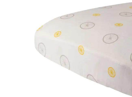 Zesty Lemon Bicycle Crib Sheet for Cozy Nursery Style - Estalios