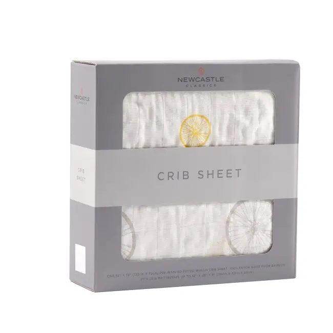 Zesty Lemon Bicycle Crib Sheet for Cozy Nursery Style - Estalios