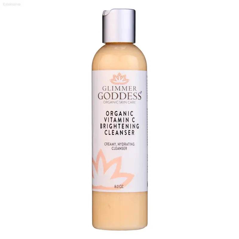 Bottle of organic vitamin C brightening cleanser.