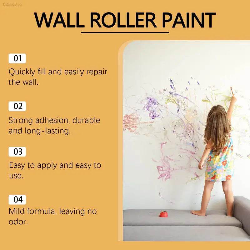 Wall Repair Roller Paint for Cracks, Holes, and Peels - Estalios