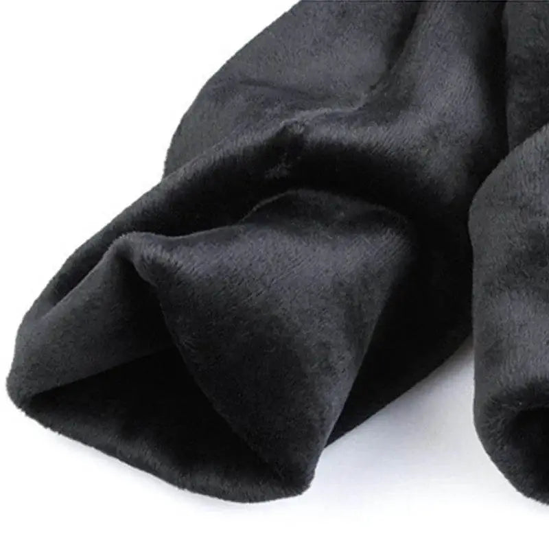 Soft black fleece fabric of Warm Winter Leggings, perfect for chilly days