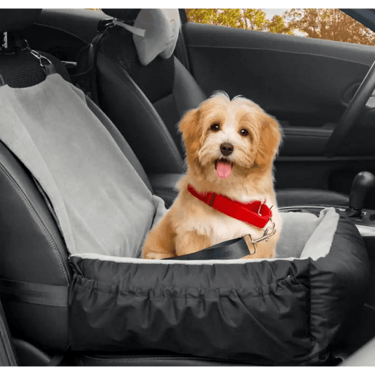 Pawsome Rides: The Ultimate Dog Car Seat! Keep your furry friend safe and comfy on every adventure with our Black and Gray Dog Car Seat. Designed - Estalios