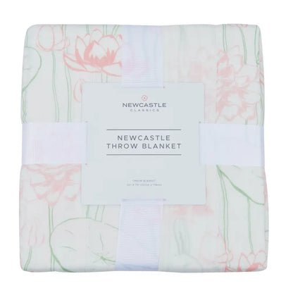 Cozy Water Lily Bamboo Bloom Throw blanket featuring a vibrant floral design