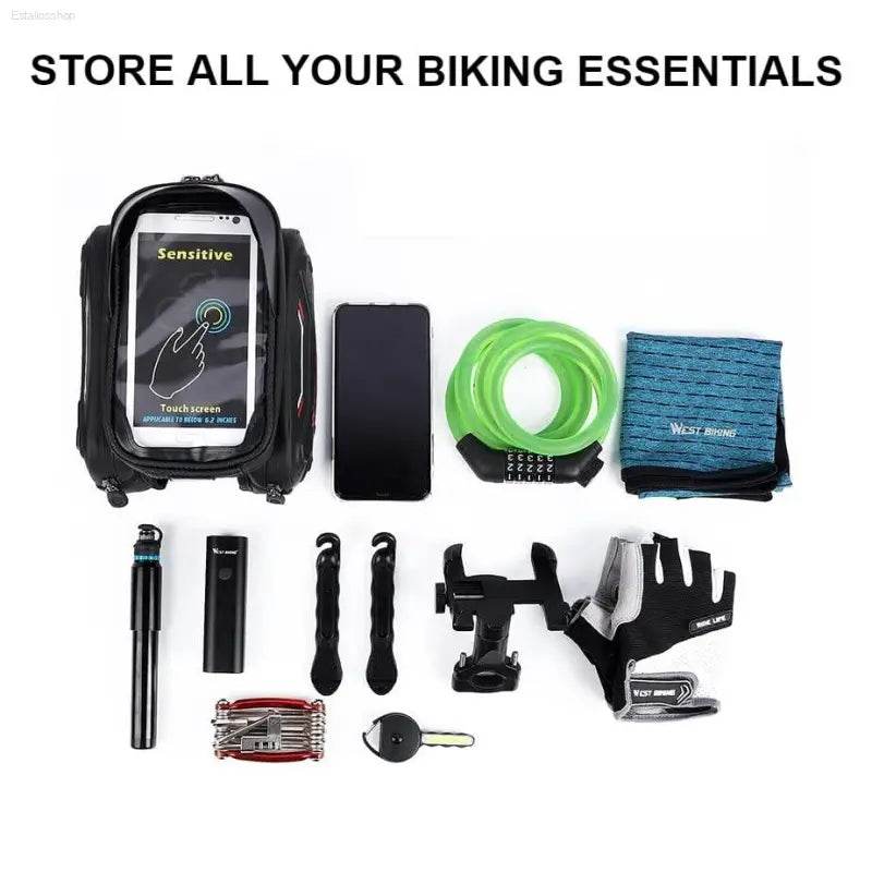 Waterproof Bicycle Touch Screen Bag with Sun Visor - Estalios