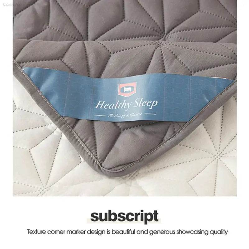 Waterproof Mattress Topper with Elastic Band Quilted Protector Pad Bedspread Winter Mattress Cover for Single/Double Bed 140/160 - Estalios