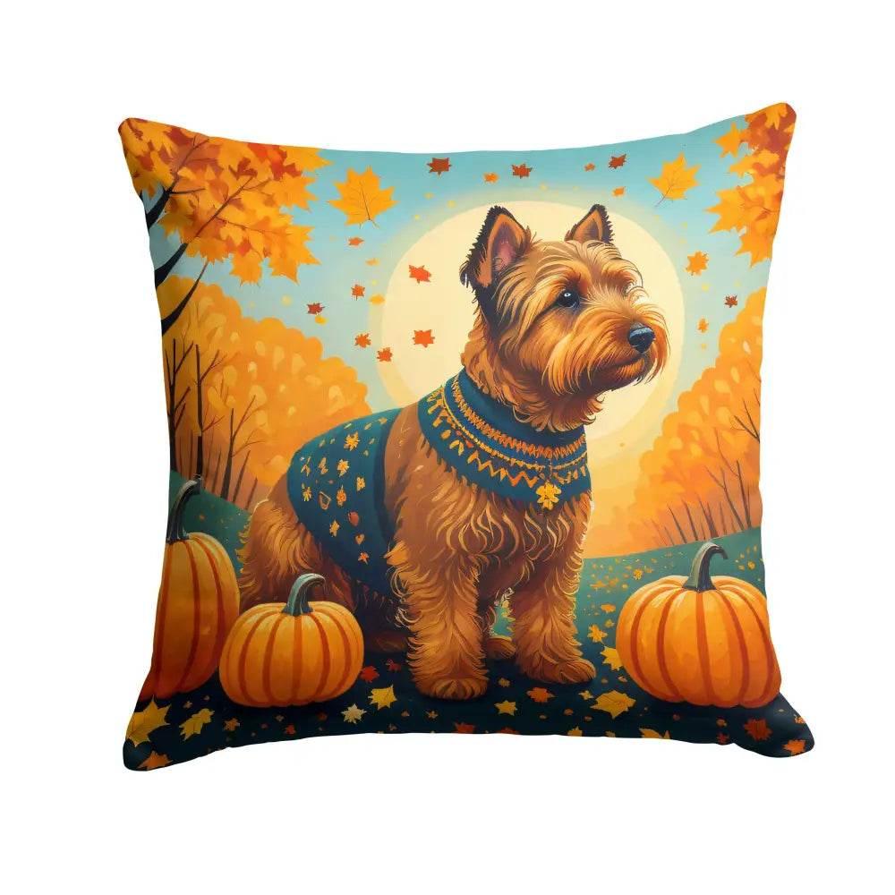 Welsh Terrier Fall Throw Pillow - Machine Washable Comfort - Estalios