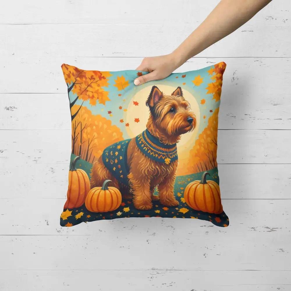 Welsh Terrier Fall Throw Pillow - Machine Washable Comfort - Estalios