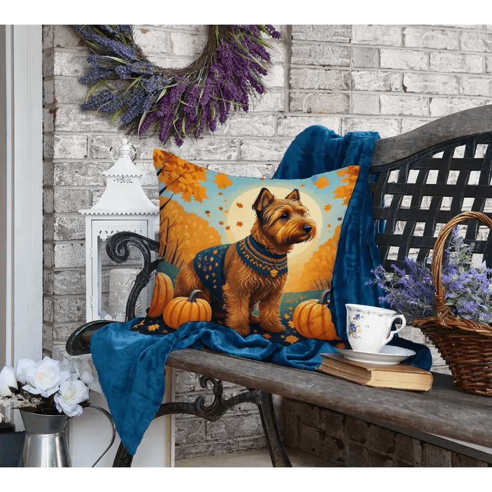 Welsh Terrier Fall Throw Pillow - Machine Washable Comfort - Estalios