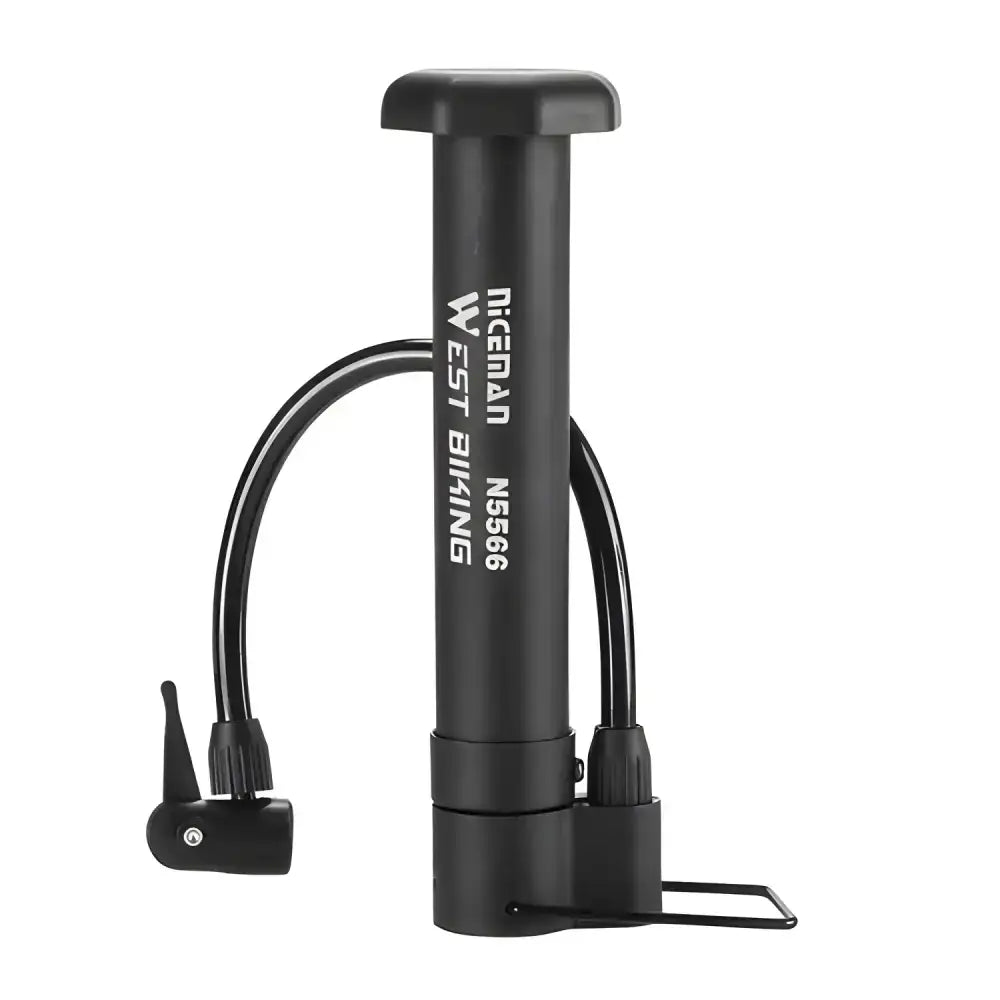 Black West Biking MTB Manual Bike Pump for Balloon Tires up to high psi bike manual