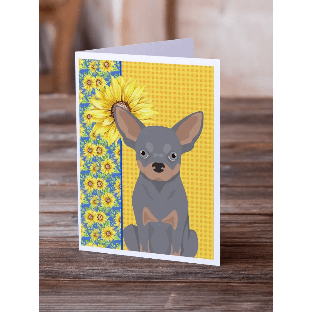 Summer Sunflowers Dog Greeting Cards Pack: Woof-tastic! Packaged Dog-themed Greeting Cards Bring Joy to any Occasion. Brighten Someone' - Estalios
