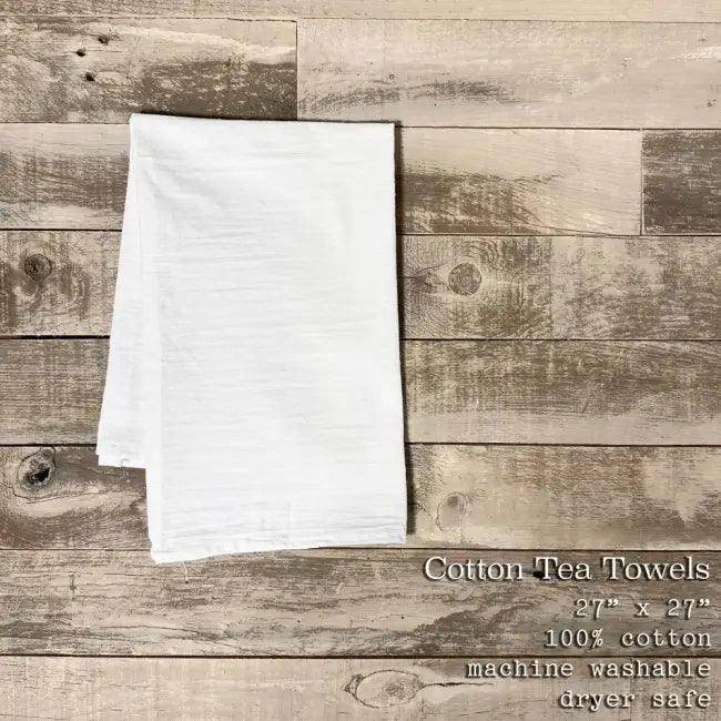 White Cotton Tea Towel with Sea Star Love Design for Charm - Estalios
