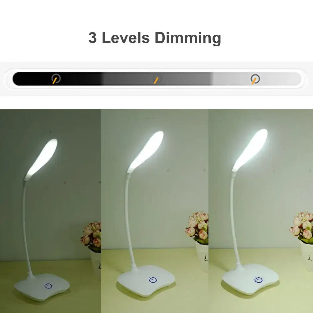 White LED Desk Lamp with Eye Protection and dimmable lighting for your workspace