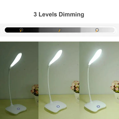 White LED Desk Lamp with Eye Protection and dimmable lighting for your workspace