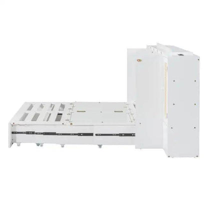 Sleek White Murphy Bed With Smart Storage Solution - Estalios