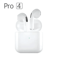 White Pro4 TWS Bluetooth Earbuds with Charging Case - Immersive Sound - Estalios